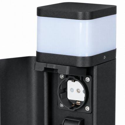 BRILAGI - Buitenlamp met 2 SCHUKO-stopcontacten PILLAR 1xG9/11W/230V IP44 zwart