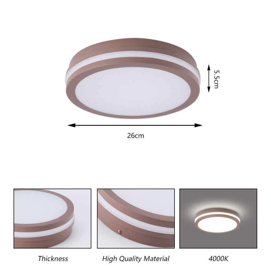 Brilagi - LED-buitenlamp met sensor BENE LED/24W/230V Ø 26 cm bruin IP54