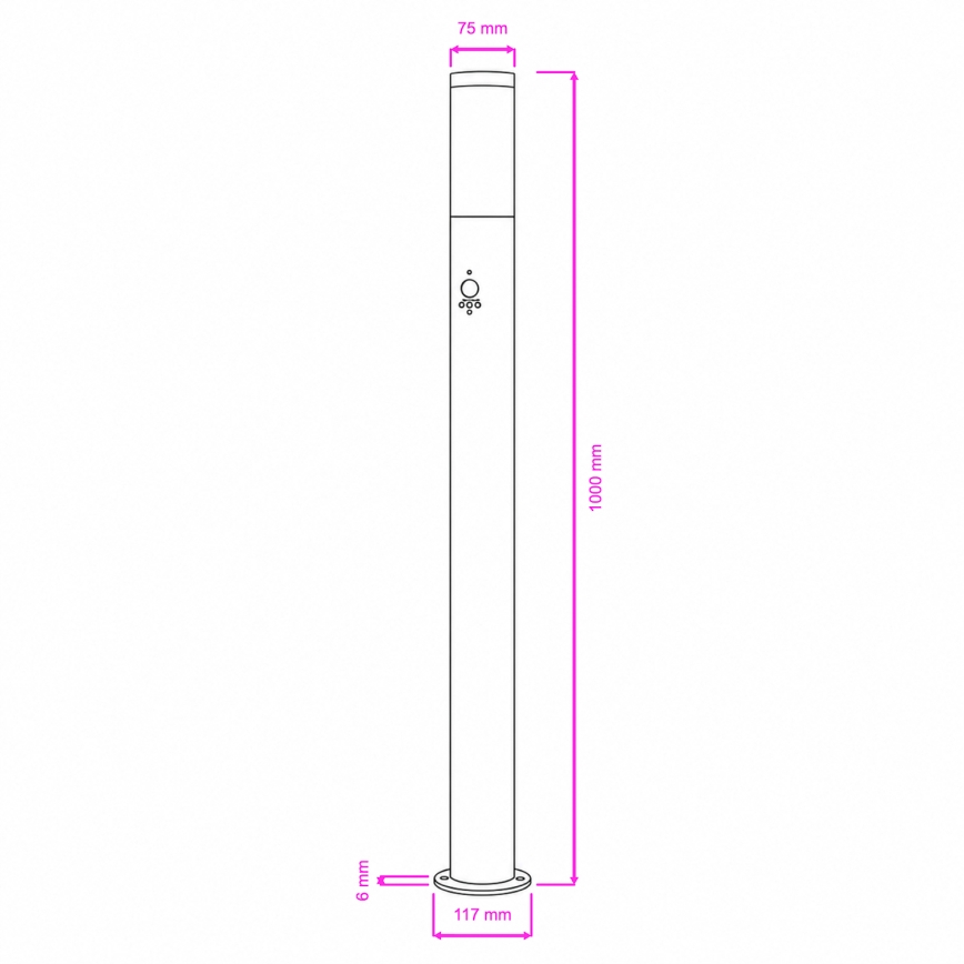 BRILAGI - Buitenlamp met bewegingssensor ELIA 1xE27/20W/230V IP44 100 cm antraciet