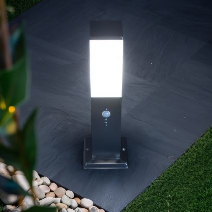 Brilagi - Buitenlamp met sensor NOVA 1xE27/15W/230V 40 cm IP44 mat chroom
