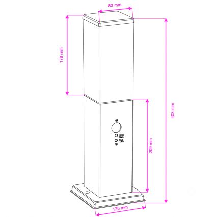 Brilagi - Buitenlamp met sensor NOVA 1xE27/15W/230V 40 cm IP44 mat chroom