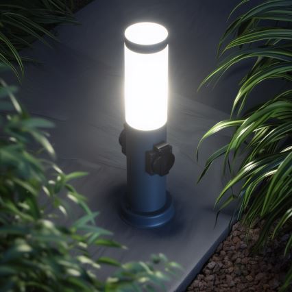Brilagi - Buitenlamp met 2 SCHUKO-stopcontacten NOVA 1xE27/15W/230V 40 cm IP44 antraciet
