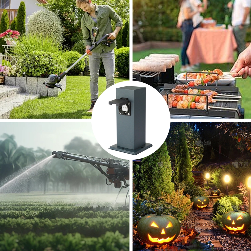 Brilagi - Buitenstopcontactpaal PILLAR 1Z SCHUKO 230V IP44 antraciet