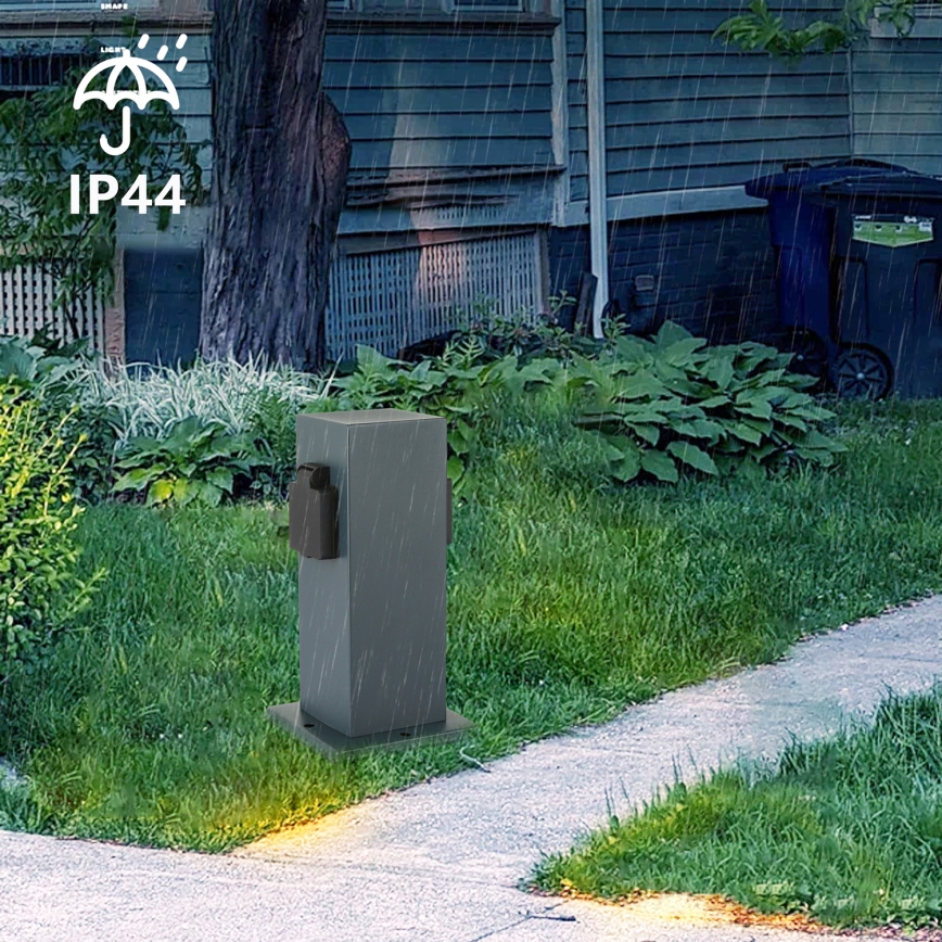 Brilagi - Buitenstopcontactpaal PILLAR 1Z SCHUKO 230V IP44 antraciet