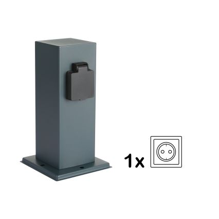 Brilagi - Buitenstopcontactpaal PILLAR 1Z SCHUKO 230V IP44 antraciet