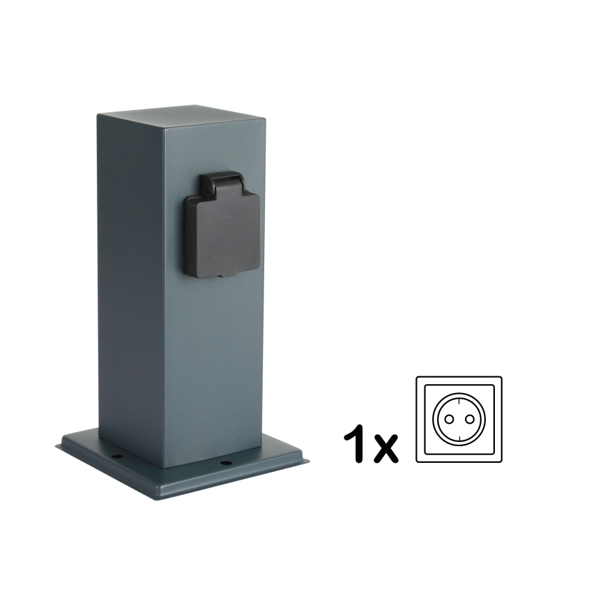 Brilagi - Buitenstopcontactpaal PILLAR 1Z SCHUKO 230V IP44 antraciet