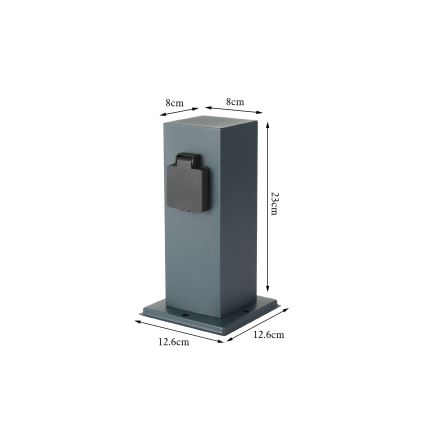 Brilagi - Buitenstopcontactpaal PILLAR 1Z SCHUKO 230V IP44 antraciet