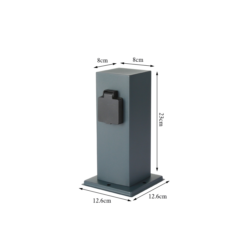 Brilagi - Buitenstopcontactpaal PILLAR 1Z SCHUKO 230V IP44 antraciet
