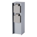 Brilagi - Buitenstopcontactzuil PILLAR 2x SCHUKO 230V IP44 zilverkleurig
