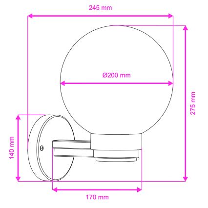Brilagi - Buitenwandlamp HARBOR 1xE27/40W/230V IP33 zwart/wit