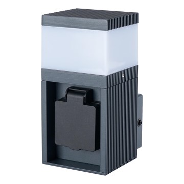 Brilagi - Buitenwandlamp met SCHUKO-stopcontact PILLAR 1xG9/11W/230V IP44 antraciet