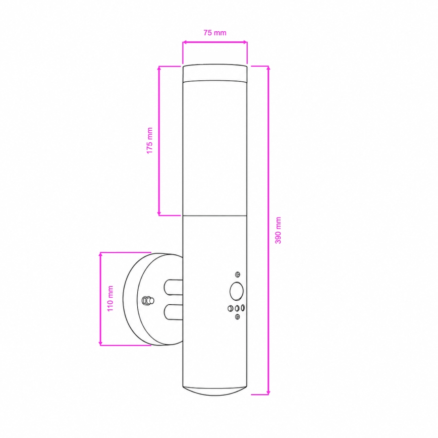 BRILAGI - Buitenwandlamp met sensor ELIA 1xE27/20W/230V IP44 mat chroom