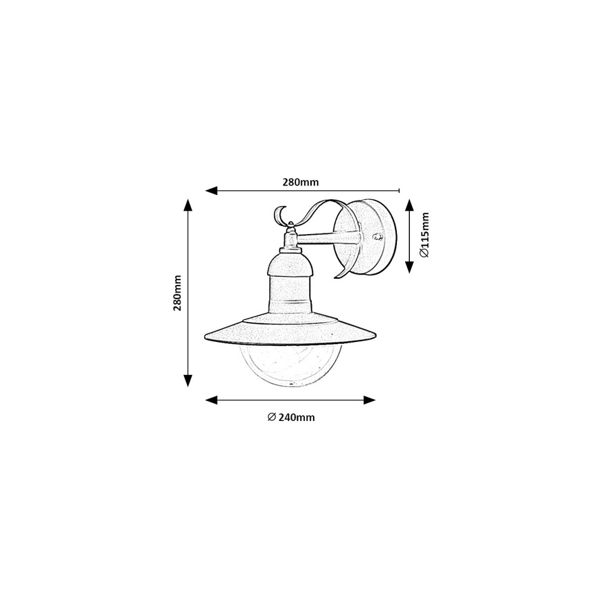 Brilagi - Buitenwandlamp MOLDE 1xE27/60W/230V IP44 zwart