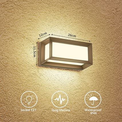 Brilagi - Buitenwandlamp PARKER 1xE27/60W/230V bruin IP44