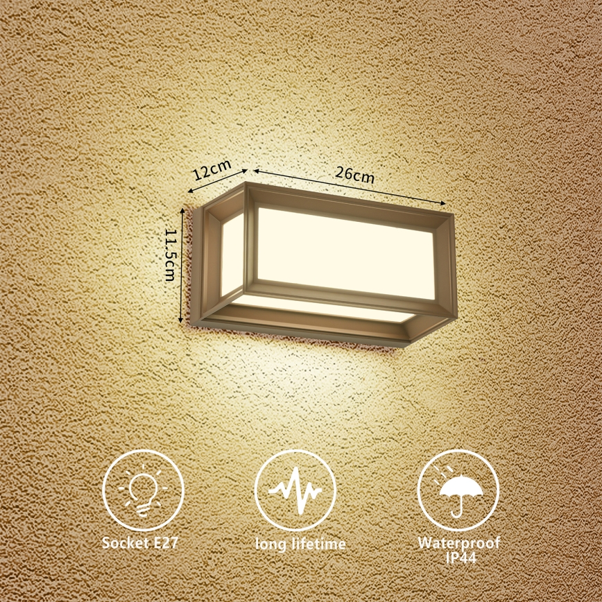 Brilagi - Buitenwandlamp PARKER 1xE27/60W/230V bruin IP44