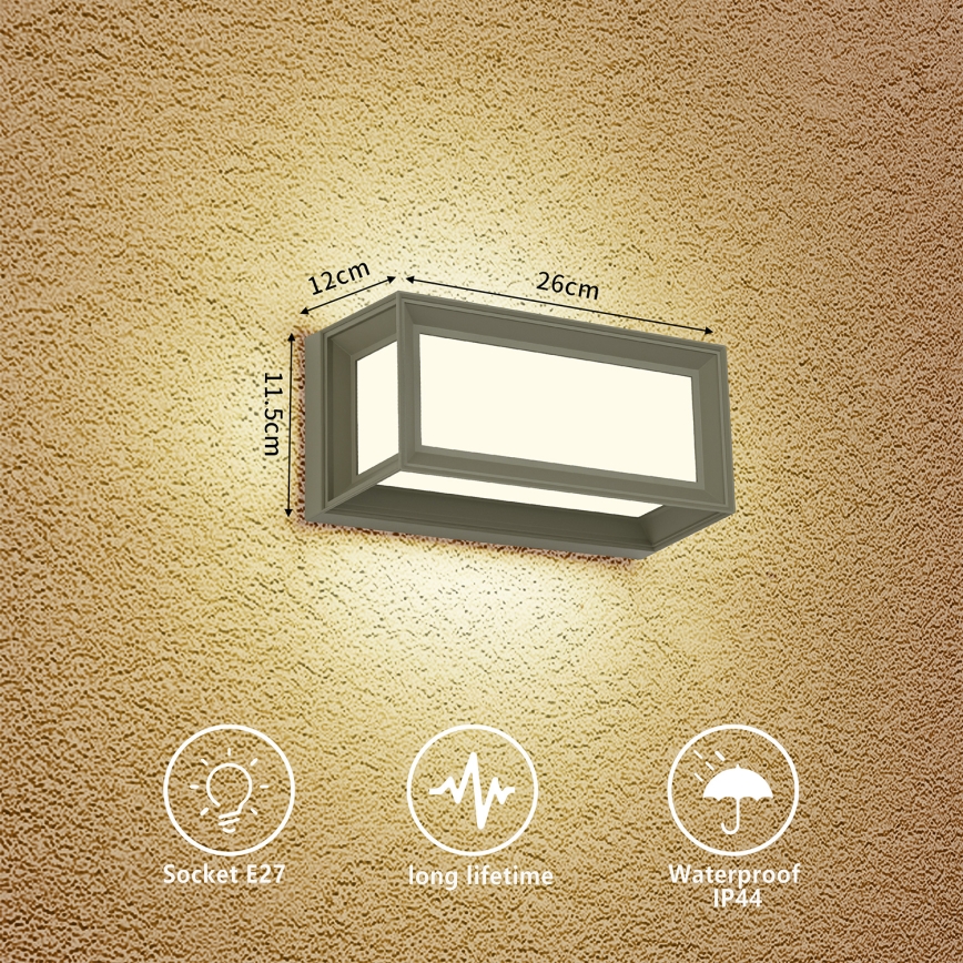 Brilagi - Buitenwandlamp PARKER 1xE27/60W/230V grijs IP44