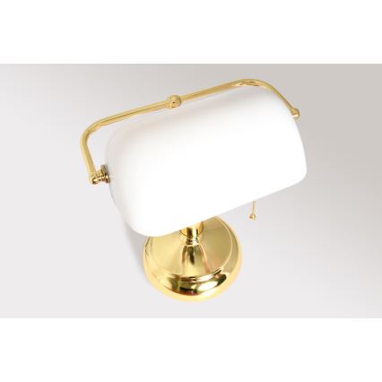Brilagi - Bureaulamp BANK OFFICE 1xE27/60W/230V goud/wit