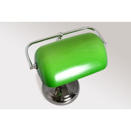Brilagi - Bureaulamp BANK OFFICE 1xE27/60W/230V zwart/zilver/groen