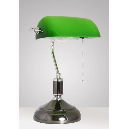 Brilagi - Bureaulamp BANK OFFICE 1xE27/60W/230V zwart/zilver/groen