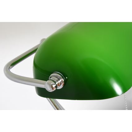 Brilagi - Bureaulamp BANK OFFICE 1xE27/60W/230V zwart/zilver/groen