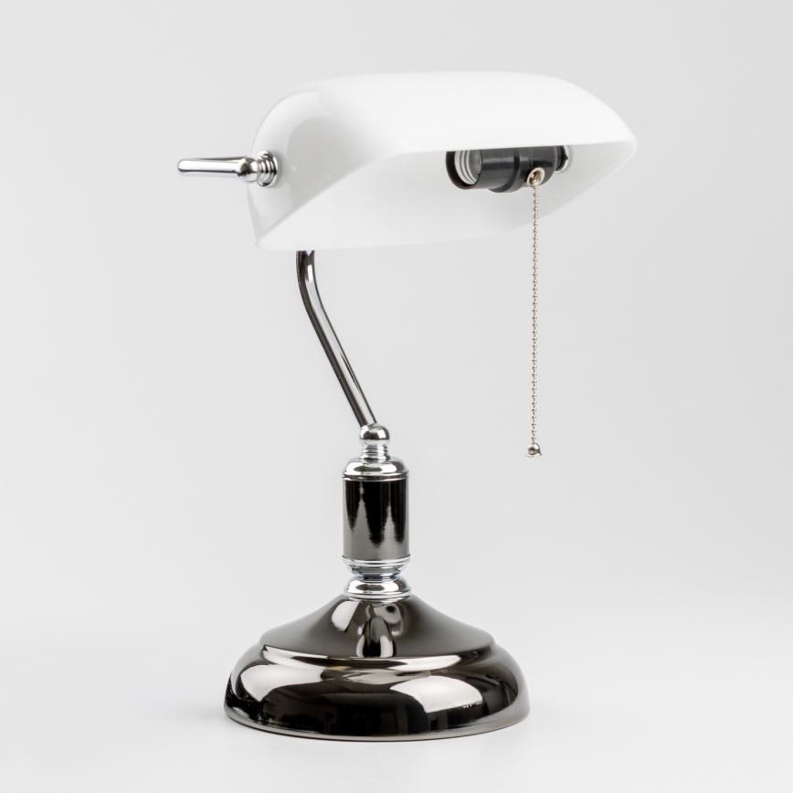 Brilagi - Bureaulamp BANK OFFICE 1xE27/60W/230V zwart/zilver/wit