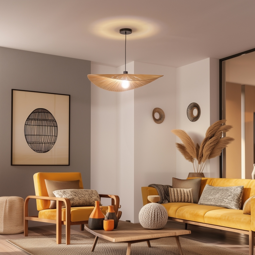 Brilagi - CERIA BOHO LED-hanglamp aan kabel 1x E27/40W/230V Ø 80 cm raffia