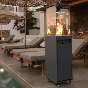 BRILAGI - Cheminée à gaz d'extérieur FLARO GAS 142x36 cm 8 kW 1x AAA anthracite + housse de protection