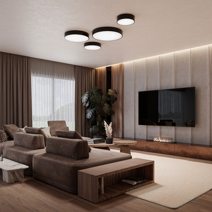 Brilagi - LED RGBW dimbare plafondlamp CLARE 2xE27/9W/230V 2700-6500K Ø 30 cm Wi‑Fi zwart