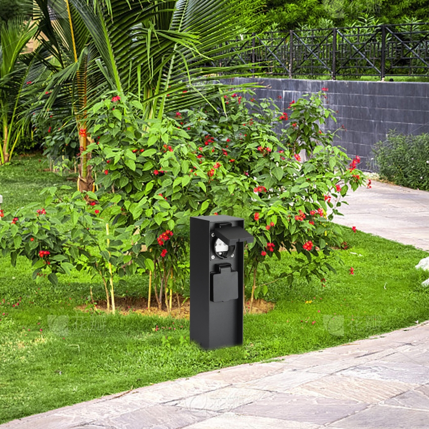 Brilagi - Colonne de prises d'extérieur PILLAR 2Z SCHUKO 230V IP44 noire