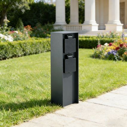 BRILAGI - Colonne de prises extérieur PILLAR 2Z SCHUKO 230V IP44 anthracite