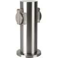 Brilagi - Colonne de prises extérieur PILLAR 2Z SCHUKO 230V IP44 chrome mat