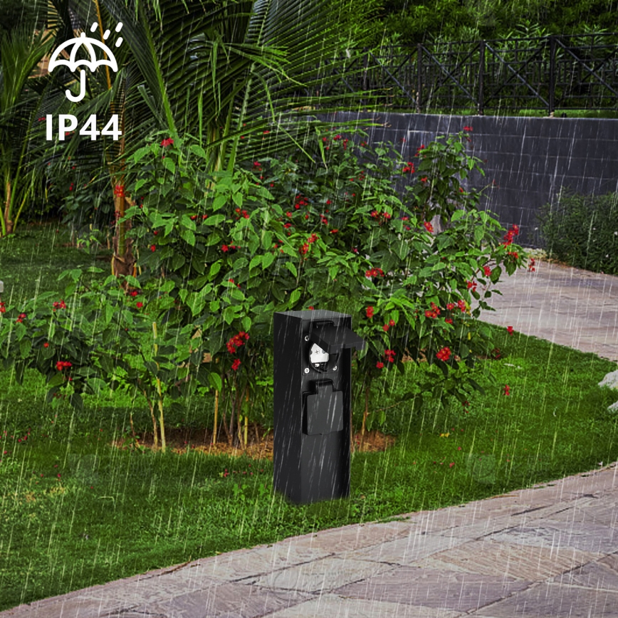 Brilagi - Colonne de prises extérieur PILLAR 2Z SCHUKO 230V IP44 noir