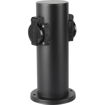 Brilagi - Colonne de prises extérieur PILLAR 2Z SCHUKO 230V IP44 noir