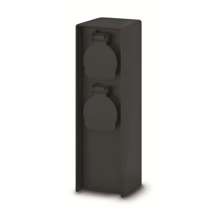 Brilagi - Colonne de prises extérieure 2 prises 230V IP44 SCHUKO noire