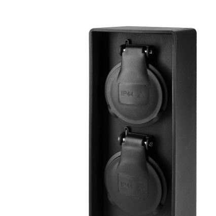 Brilagi - Colonne de prises extérieure 2 prises 230V IP44 SCHUKO noire