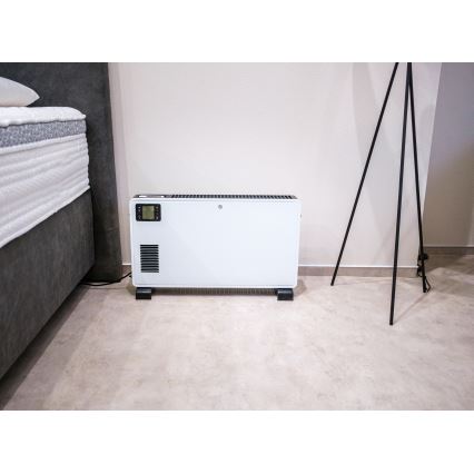 Brilagi - Convecteur à air chaud 1000/1300/2300W LCD/minuteur/TURBO/thermostat blanc + Télécommande