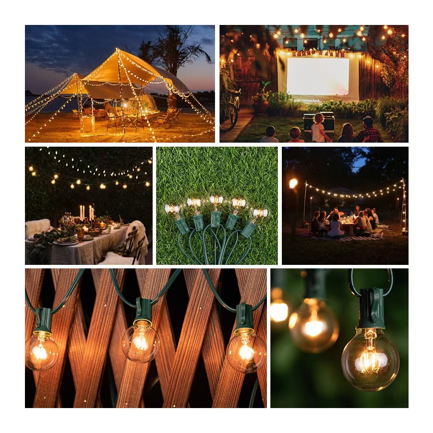 Brilagi - Decoratieve LED Lichtsnoer voor buiten SLINGER 25xE12 20m groen IP44 warm wit