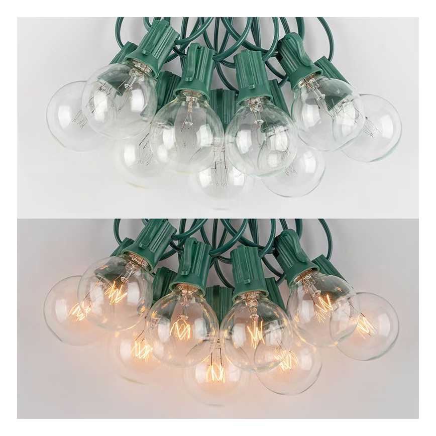 Brilagi - Decoratieve LED Lichtsnoer voor buiten SLINGER 25xE12 20m groen IP44 warm wit