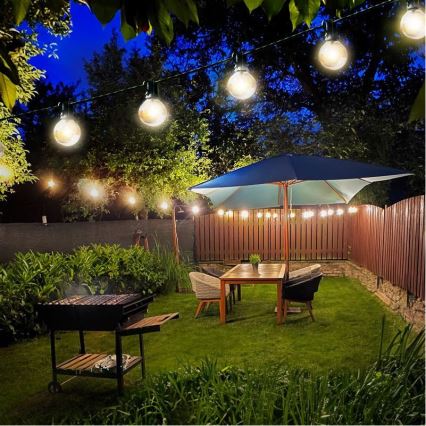Brilagi - Decoratieve LED Lichtsnoer voor buiten SLINGER 25xE12 20m zwart IP44 warm wit