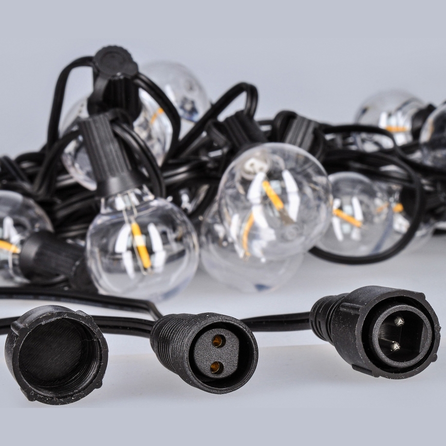 Brilagi - Decoratieve LED Lichtsnoer voor buiten SLINGER 25xE12 20m zwart IP44 warm wit