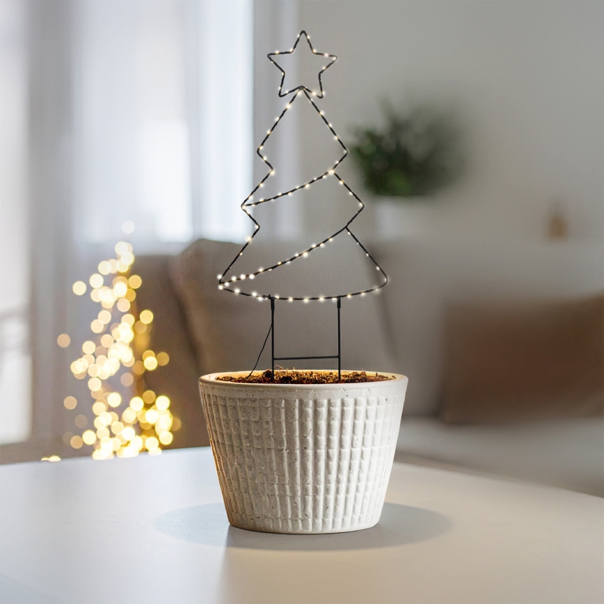 Brilagi - Décoration de Noël extérieure LED, alimentation 3x AA, IP44, 68 x 29 cm - sapin
