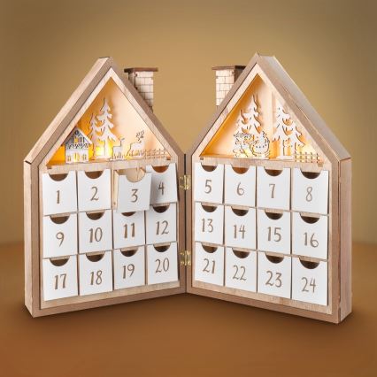 Brilagi - Décoration de Noël LED/2xAAA calendrier de l'avent