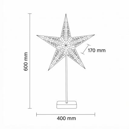 BRILAGI - Décoration de Noël LED/3xAA 60x40 cm étoile