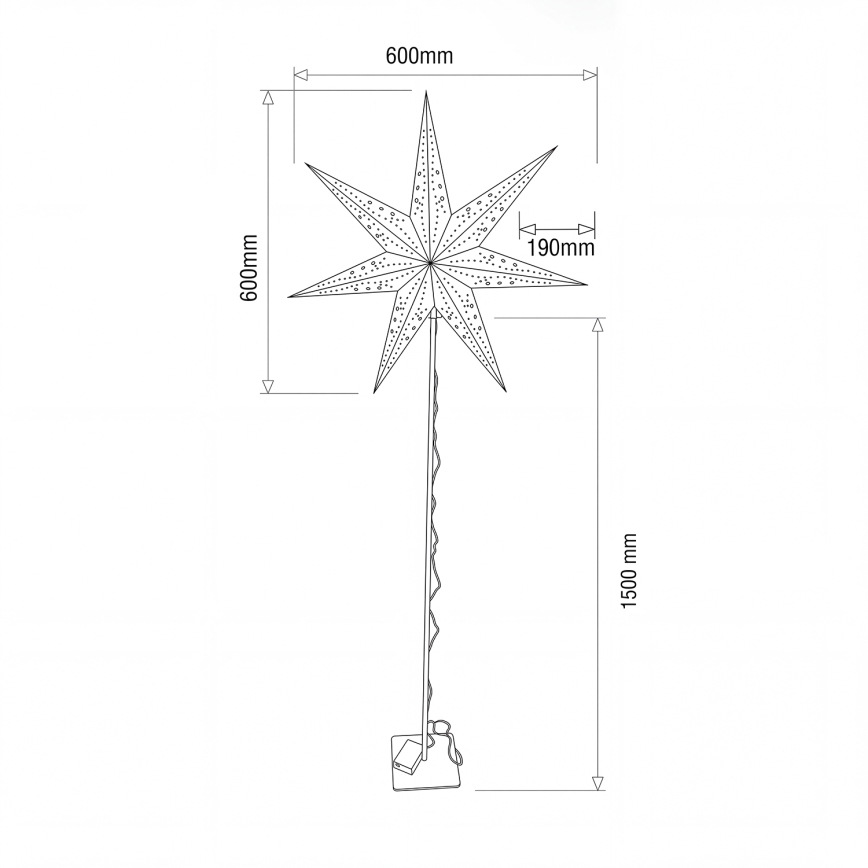 BRILAGI - Décoration de Noël LED/3xAA Étoile 60 cm
