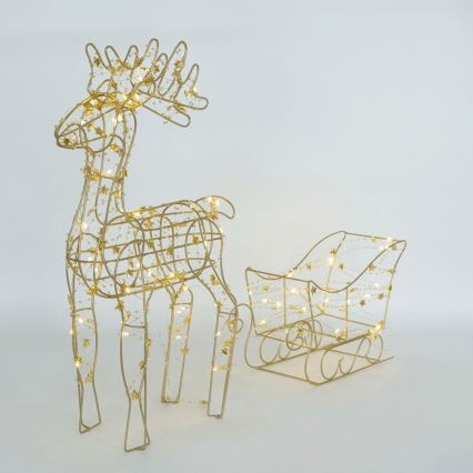 BRILAGI - Décoration de Noël LED LED/3xAA 46 cm renne avec traîneau blanc chaud