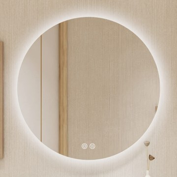 Brilagi - DEMI ECO dimbare verwarmde badkamerspiegel met LED-achtergrondverlichting, 12W/230V, Ø 60 cm, 3000/4000/6500K, IP44