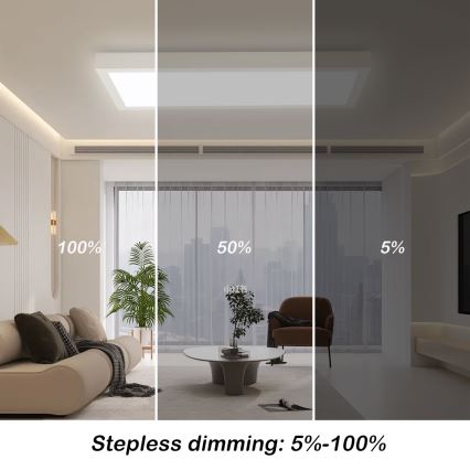 Brilagi - Dimbare LED-badkamerplafondlamp FRAME SMART LED/30W/230V 30x60 cm 3000-6000K IP44 wit + afstandsbediening