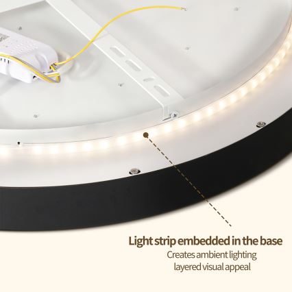 Brilagi - Dimbare LED-plafondlamp GLASS POOL DOUBLE LED/48W/230V 3000-6000K 40 cm zwart + afstandsbediening