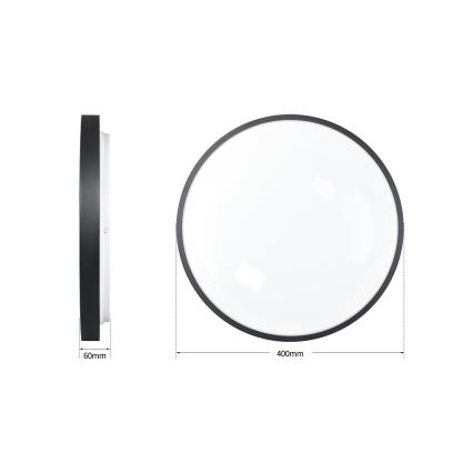 Brilagi - Dimbare LED-plafondlamp GLASS POOL DOUBLE LED/48W/230V 3000-6000K 40 cm zwart + afstandsbediening