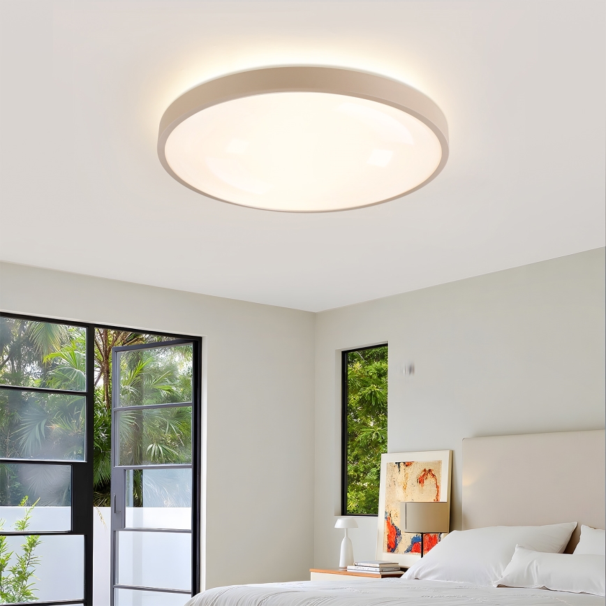 Brilagi - Dimbare LED-plafondlamp GLASS POOL DOUBLE LED/60W/230V 3000-6000K 50 cm beige + afstandsbediening